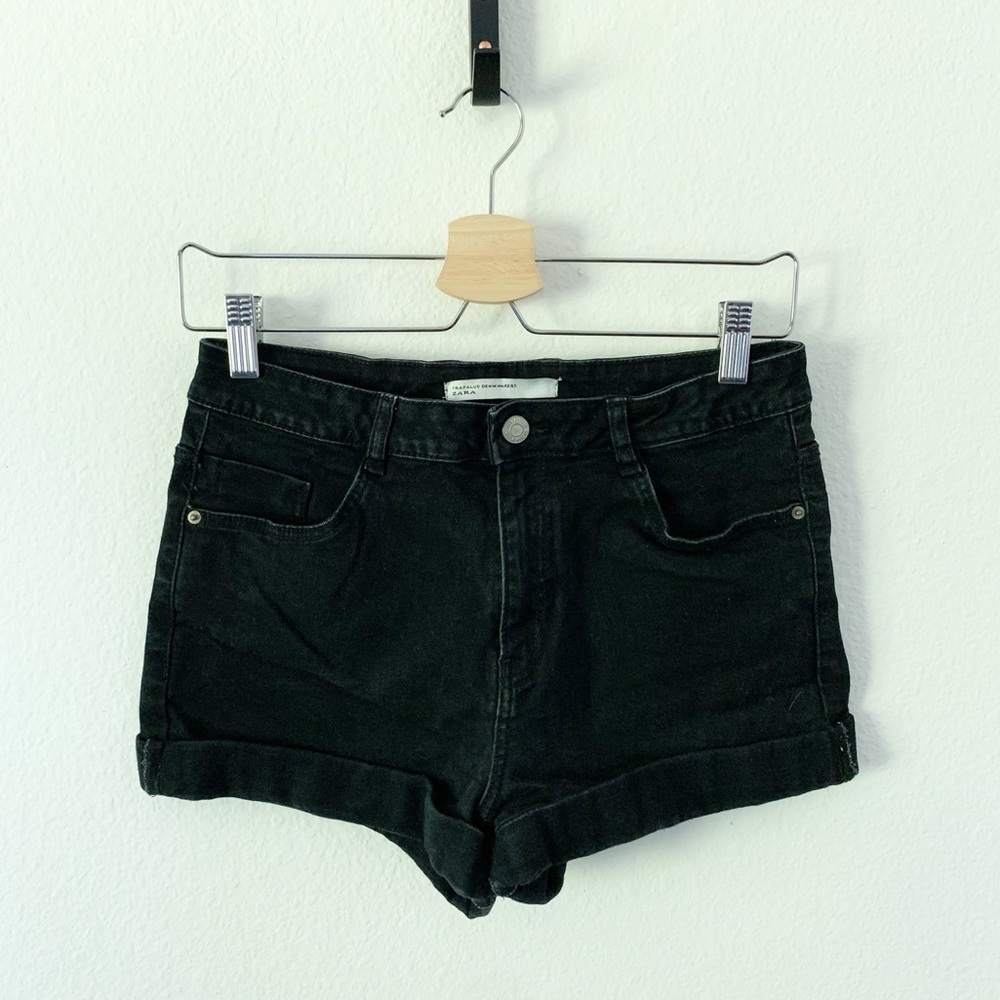 Zara Black Denim Shorts Size 6